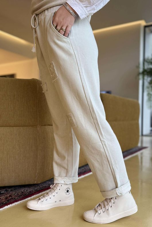 Anine Soft Touch Patch Jogger Washed Stone 